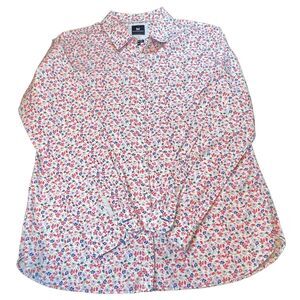 Women's Crew Clothing Co LS Button Down Shirt Ditsy Floral Print Size 14